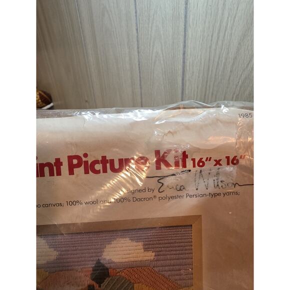 Vintage 1978 Columbia Minerva Needlepoint Kit AUTUMN SCENE Erica Wilson CM Fall - Picture 4 of 6